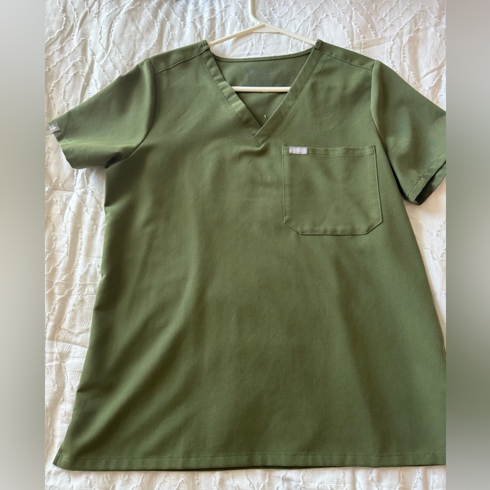 FIGS green Catarina scrub top